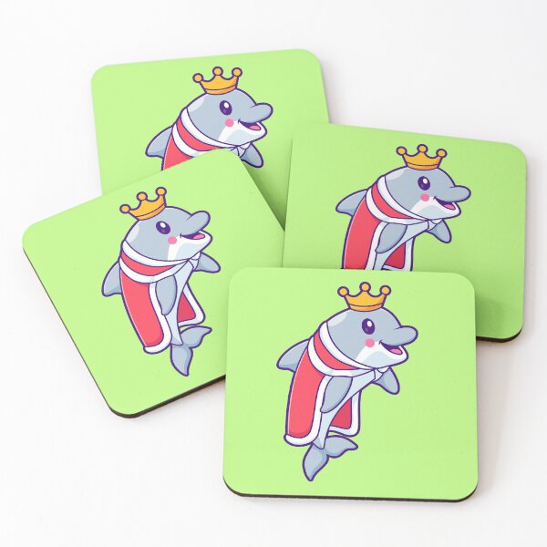 Item preview, Cute Dolphin King with Crown Cartoon Vector Icon Illustration designed and sold by hjian8219.