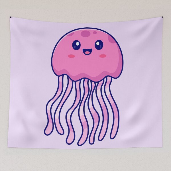 Item preview, Cute Jellyfish Swimming Cartoon Vector Icon Illustration designed and sold by hjian8219.