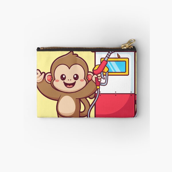 Item preview, Cute Monkey Gas Station Cartoon Vector Icon Illustration designed and sold by hjian8219.
