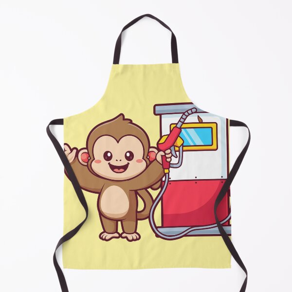 Item preview, Cute Monkey Gas Station Cartoon Vector Icon Illustration designed and sold by hjian8219.