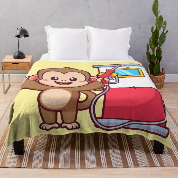 Item preview, Cute Monkey Gas Station Cartoon Vector Icon Illustration designed and sold by hjian8219.