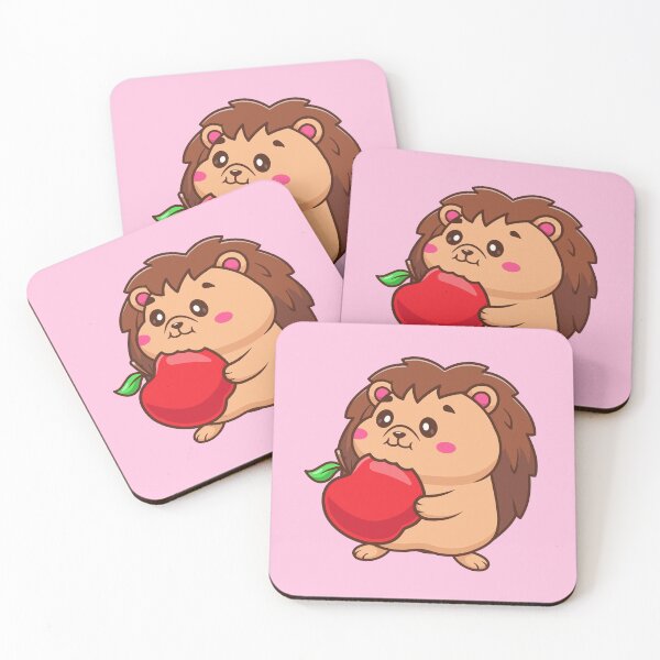 Item preview, Cute Hedgehog Eating Apple Cartoon Vector Icon Illustration designed and sold by hjian8219.