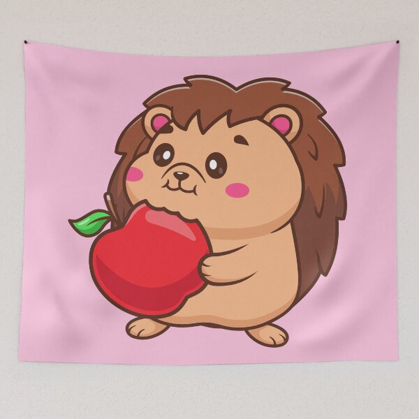 Item preview, Cute Hedgehog Eating Apple Cartoon Vector Icon Illustration designed and sold by hjian8219.