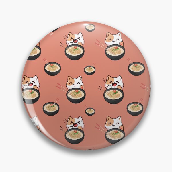 Artikelvorschau, Glückliche Katzen essen Ramen hellroten Hintergrund entworfen und verkauft von Dalevalart.
