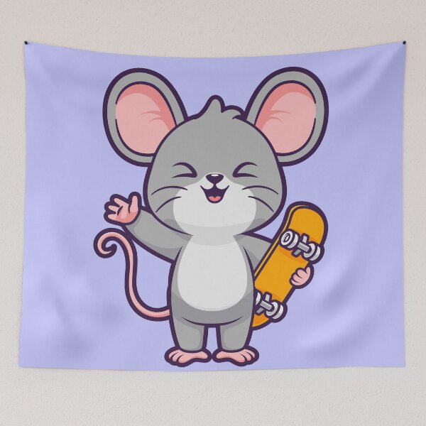 Item preview, Cute Mouse Playing Skateboard Cartoon Vector Icon Illustration designed and sold by hjian8219.