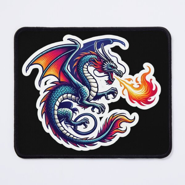 Item preview, Blue Dragon Breathing Fire designed and sold by PinUpPizzazz.