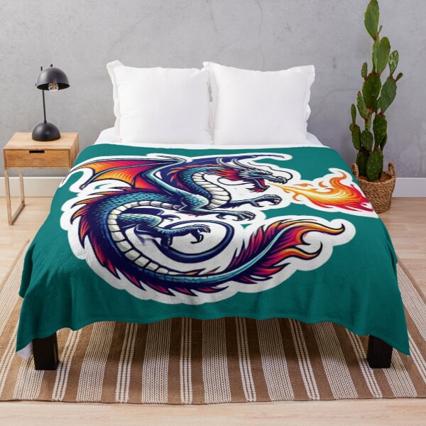 Item preview, Blue Dragon Breathing Fire designed and sold by PinUpPizzazz.