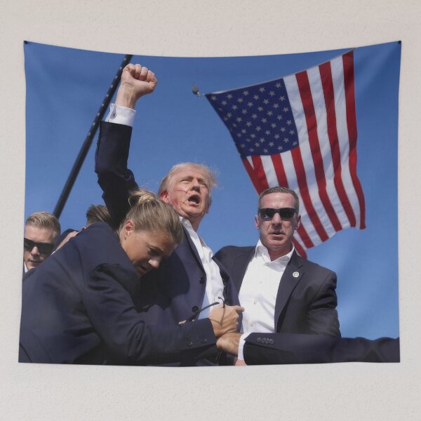 Item preview, Defiant Donald J. Trump Moments After Assassination Attempt designed and sold by ZipperDragon88.