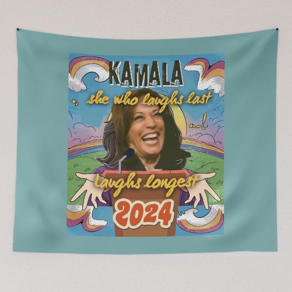 Item preview, She Who Laughs Last Laughs Longest Kamala Harris  designed and sold by Flirt-Teez.