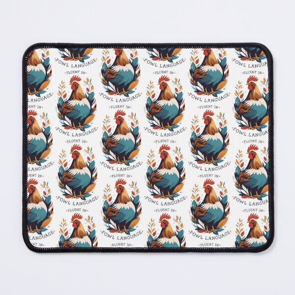 Item preview, Fluent in Fowl Language Cockerel Rooster Chicken Hen with Leaves in Vintage Tones designed and sold by Sarcastic Narwhal.
