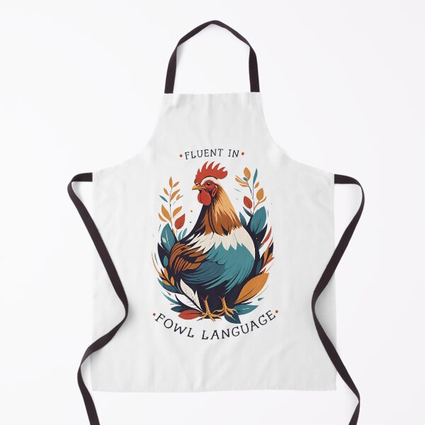 Item preview, Fluent in Fowl Language Cockerel Rooster Chicken Hen with Leaves in Vintage Tones designed and sold by Sarcastic Narwhal.