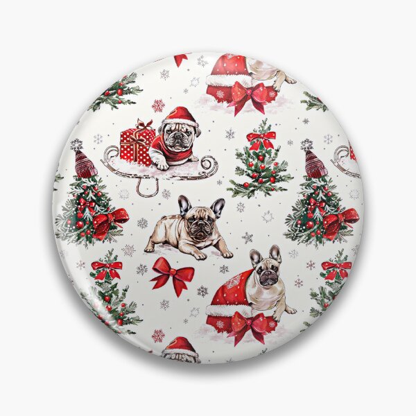 Item preview, Cute christmas dogs in red-black colors in christmas tree background designed and sold by fuzzyfox.