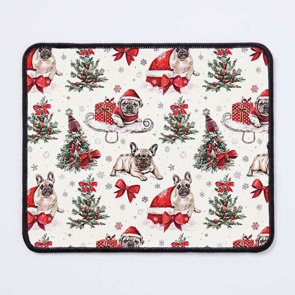 Item preview, Cute christmas dogs in red-black colors in christmas tree background designed and sold by fuzzyfox.