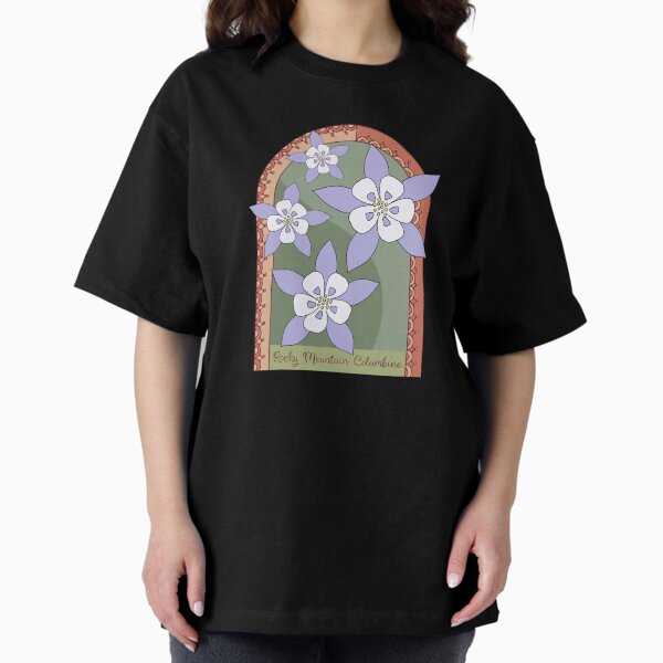 Retro Boho Rocky Mountain Columbine Oversized T-Shirt