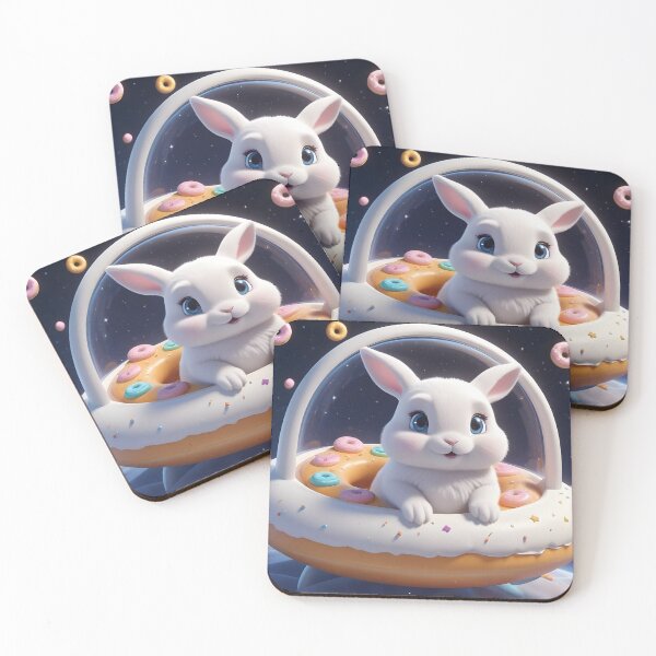 Item preview, Sci Fi Cute Space Bunny in a Donut shaped Flying Saucer - Art  designed and sold by ShopFanGirl.