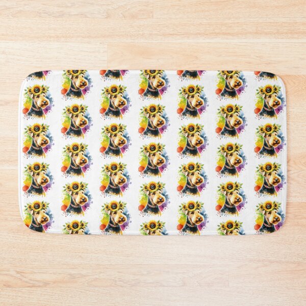 Item preview, Airedale Terrier Wearing Sunflower Crown designed and sold by TheAnimalZ00.