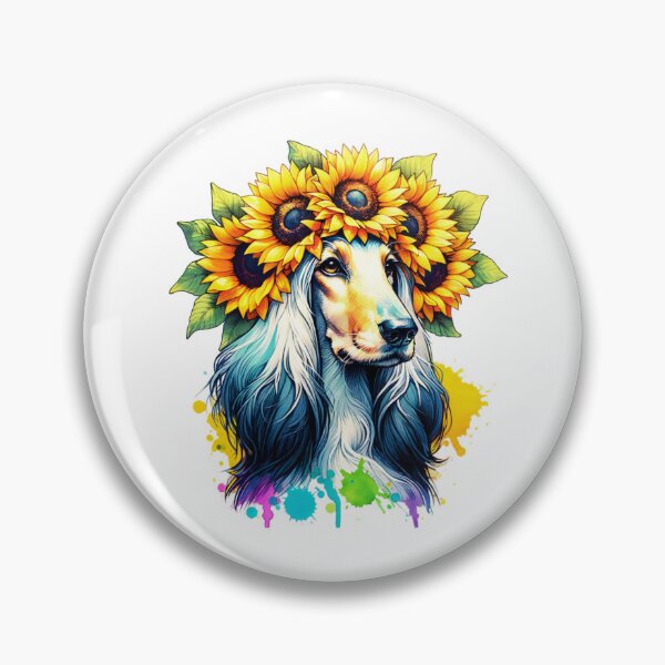 Item preview, Afghan Hound Wearing Sunflower Crown designed and sold by TheAnimalZ00.