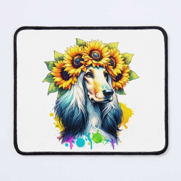 Item preview, Afghan Hound Wearing Sunflower Crown designed and sold by TheAnimalZ00.