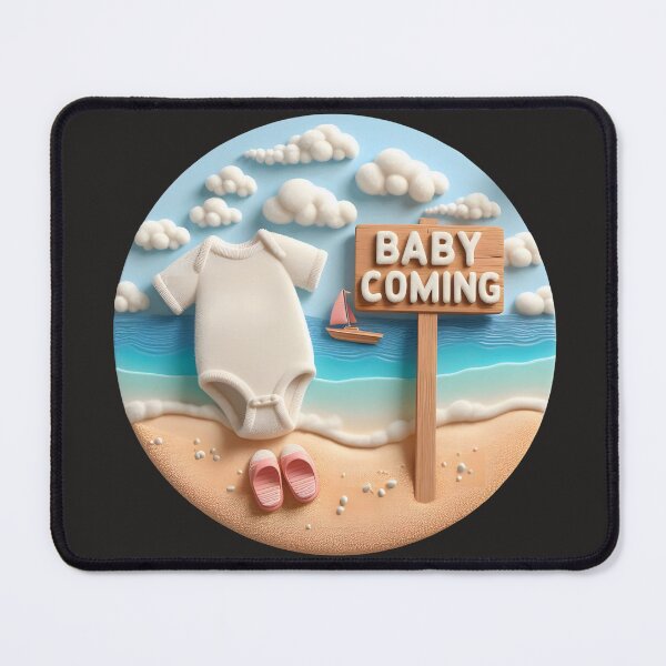 Item preview, Beach Baby Coming Announcement - Coastal Themed Birth Announcement designed and sold by StyLeHi.