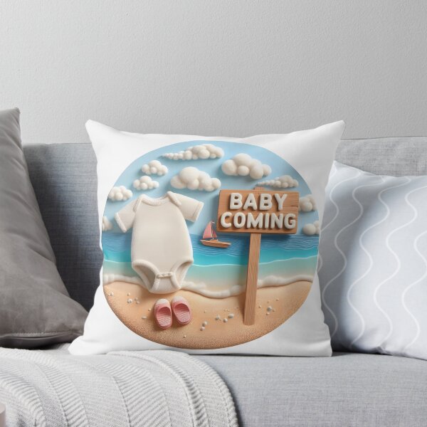 Item preview, Beach Baby Coming Announcement - Coastal Themed Birth Announcement designed and sold by StyLeHi.