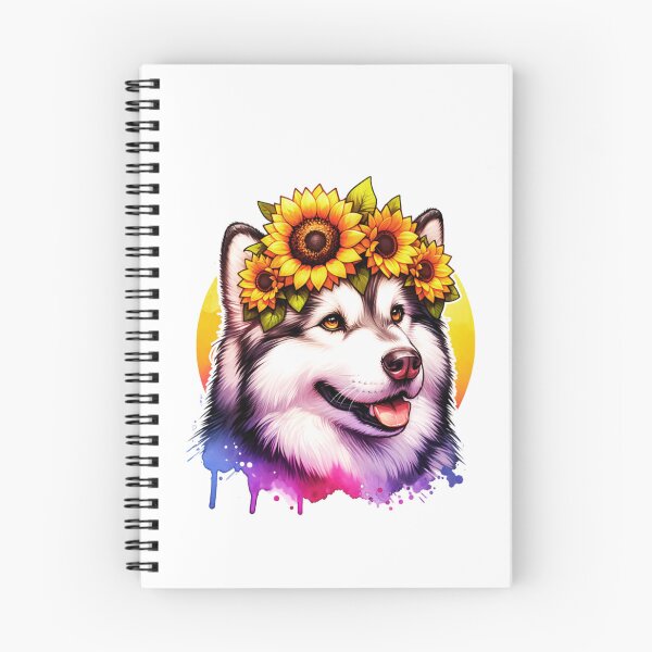 Item preview, Alaskan Malamute Wearing Sunflower Crown designed and sold by TheAnimalZ00.