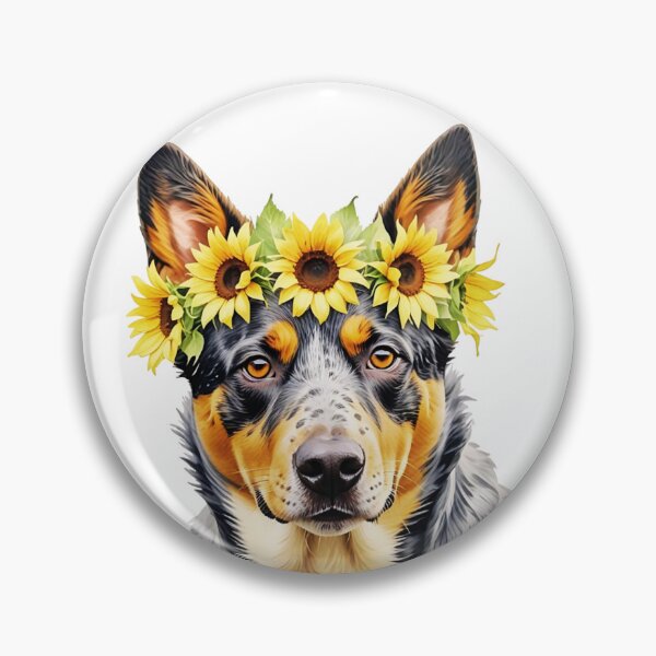 Item preview, Australian Cattle Dog Wearing Sunflower Crown designed and sold by TheAnimalZ00.