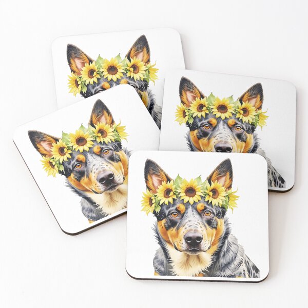 Item preview, Australian Cattle Dog Wearing Sunflower Crown designed and sold by TheAnimalZ00.