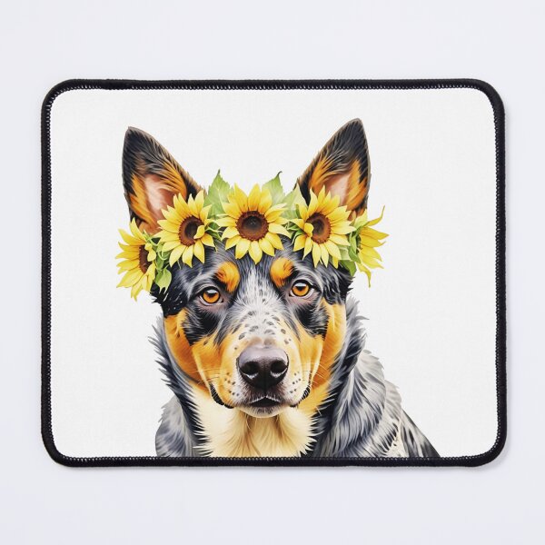 Item preview, Australian Cattle Dog Wearing Sunflower Crown designed and sold by TheAnimalZ00.