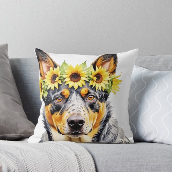 Item preview, Australian Cattle Dog Wearing Sunflower Crown designed and sold by TheAnimalZ00.
