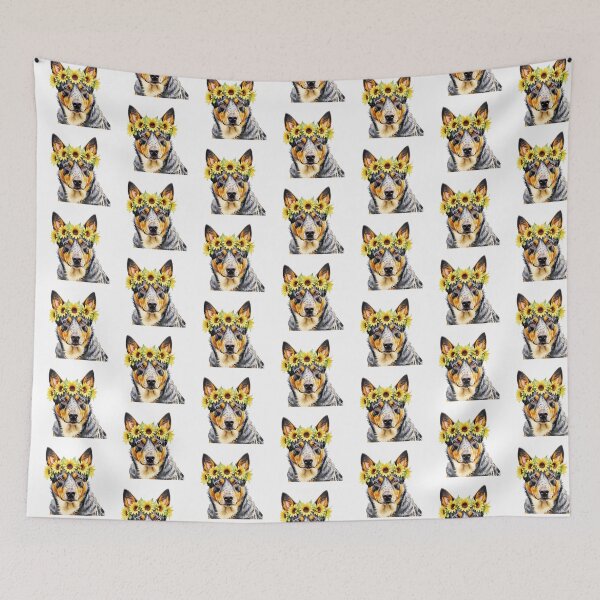 Item preview, Australian Cattle Dog Wearing Sunflower Crown designed and sold by TheAnimalZ00.