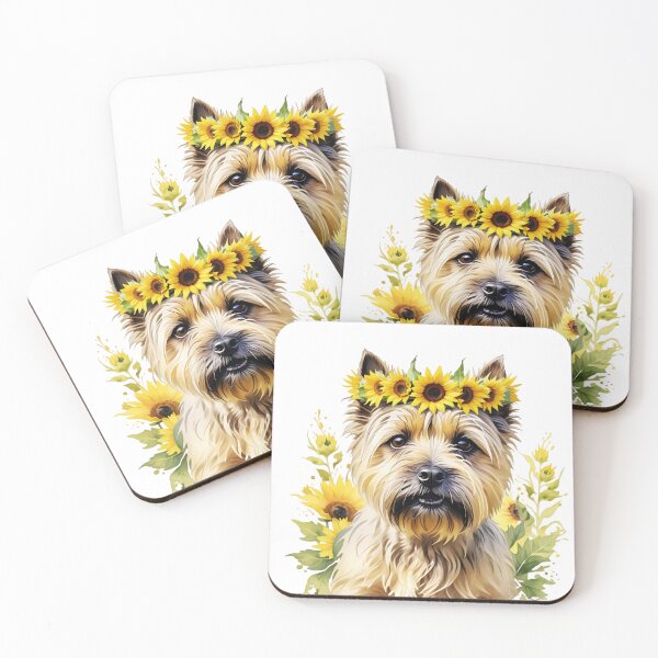 Item preview, Cairn Terrier Wearing Sunflower Crown designed and sold by TheAnimalZ00.