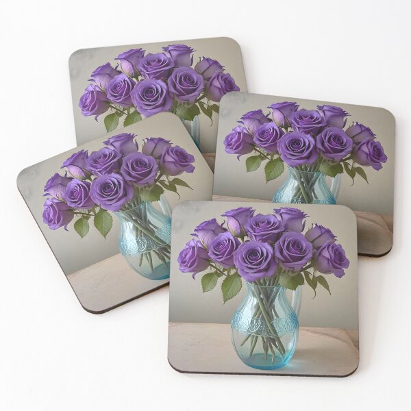 Item preview, Beautiful Purple Roses and Blue Vase designed and sold by BougieSouthern.