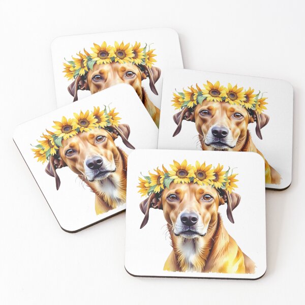Item preview, Azawakh Dog Wearing Sunflower Crown designed and sold by TheAnimalZ00.