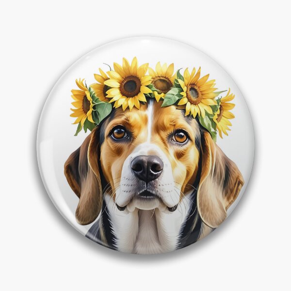Artikelvorschau, Beagle-Hund mit Sonnenblumenkrone entworfen und verkauft von TheAnimalZ00.