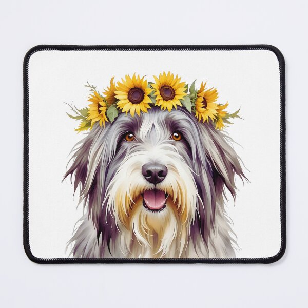 Item preview, Bearded Collie Wearing Sunflower Crown designed and sold by TheAnimalZ00.