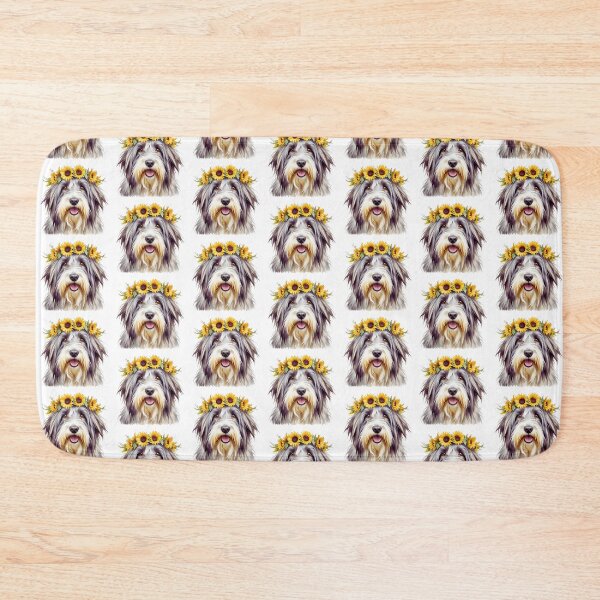 Item preview, Bearded Collie Wearing Sunflower Crown designed and sold by TheAnimalZ00.