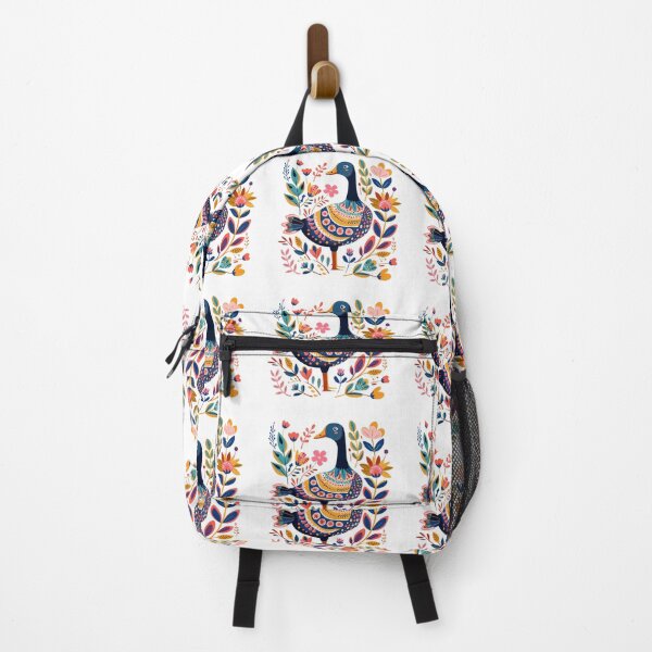 Item preview, Colorful illustration of a decorative duck surrounded by vibrant, stylized flowers and foliage. designed and sold by primtawan.