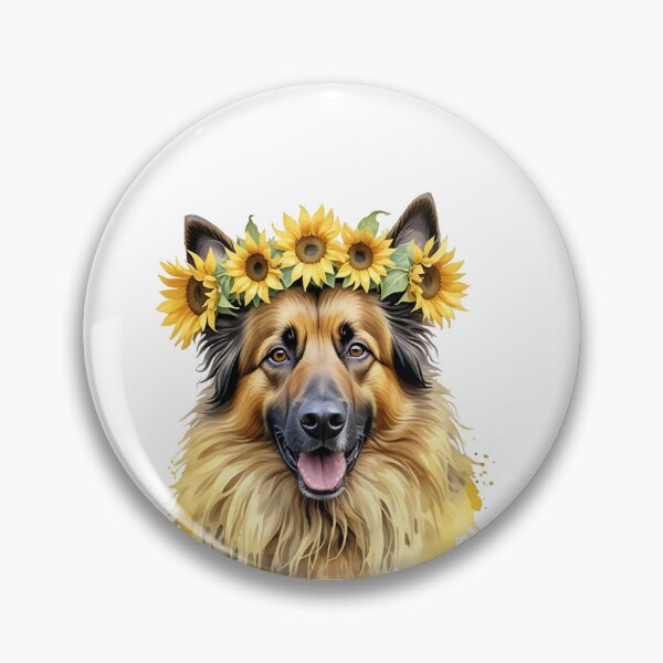 Item preview, Belgian Tervuren Wearing Sunflower Crown designed and sold by TheAnimalZ00.