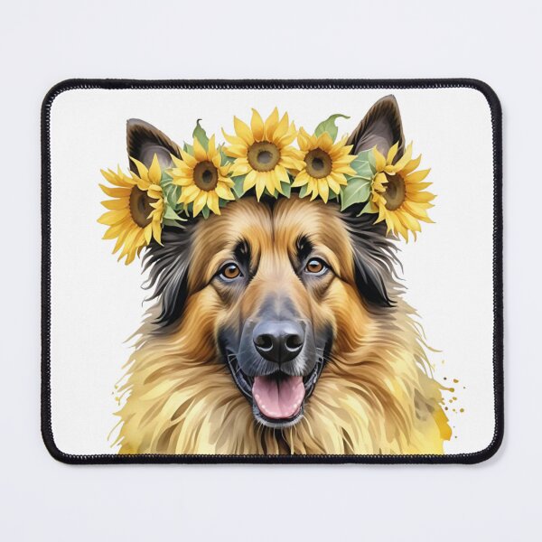 Item preview, Belgian Tervuren Wearing Sunflower Crown designed and sold by TheAnimalZ00.