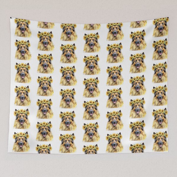 Item preview, Belgian Tervuren Wearing Sunflower Crown designed and sold by TheAnimalZ00.