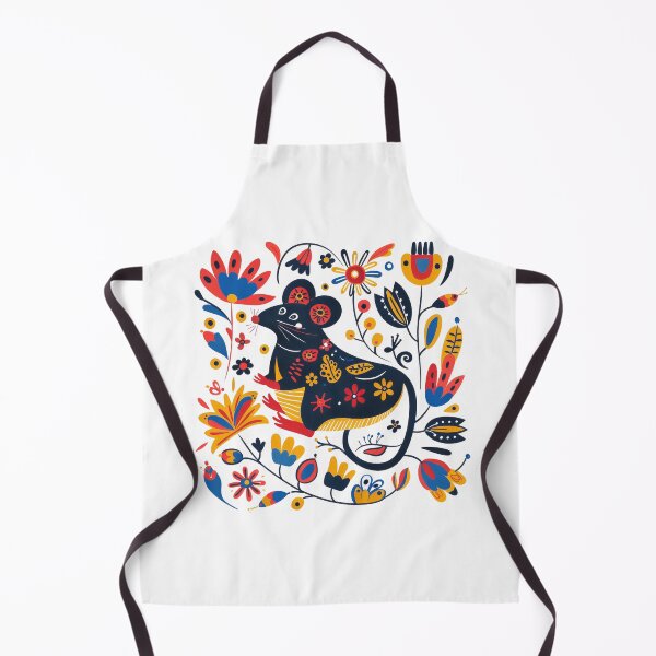 Item preview, Colorful illustration of a mouse surrounded by vibrant flowers and leaves in a whimsical style. designed and sold by primtawan.