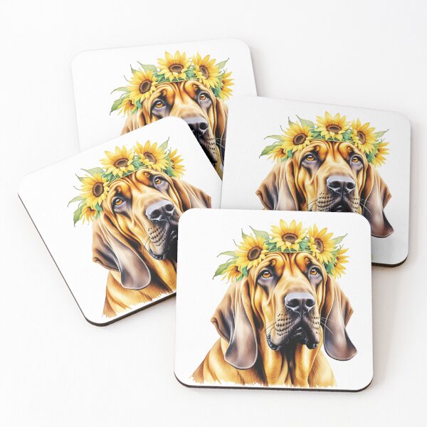 Artikelvorschau, Bluthund mit Sonnenblumenkrone entworfen und verkauft von TheAnimalZ00.