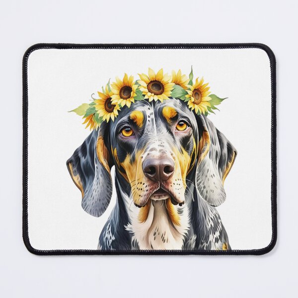 Item preview, Bluetick Coonhound Wearing Sunflower Crown designed and sold by TheAnimalZ00.