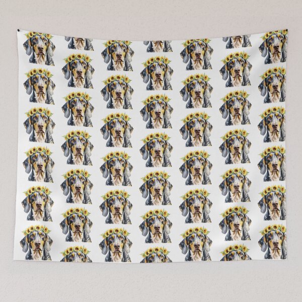 Item preview, Bluetick Coonhound Wearing Sunflower Crown designed and sold by TheAnimalZ00.