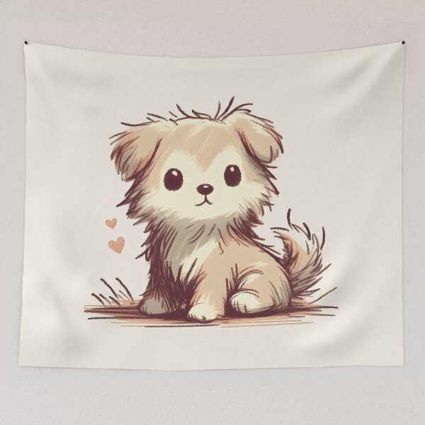 Item preview, Adorable Fluffy Puppy Illustration designed and sold by CitrineLinker.