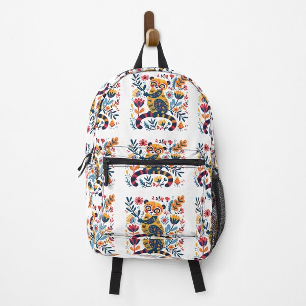 Item preview, Colorful illustration of an abstract lemur surrounded by vibrant flowers and leaves, full of patterns and bright hues. designed and sold by primtawan.