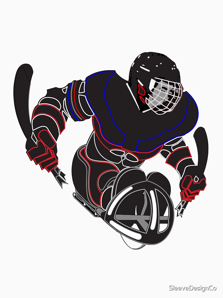 Neon Sled Hockey Player
