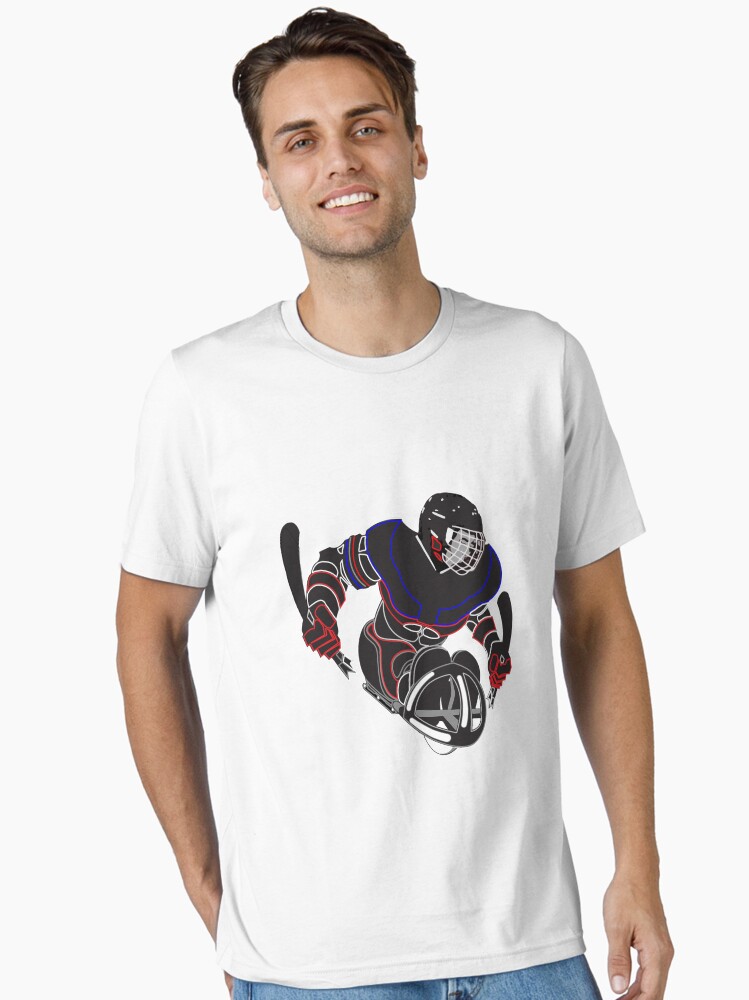 Neon Sled Hockey Player