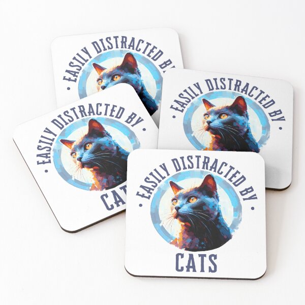 Item preview, Easily Distracted By Cats | Cute Black Cat designed and sold by Chic-Fun.