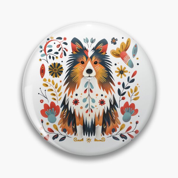 Item preview, Colorful whimsical illustration of a dog surrounded by vibrant floral elements, perfect for decoration or design projects. designed and sold by primtawan.
